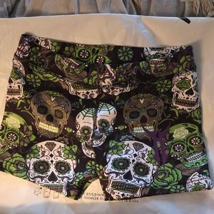 War Hammer Sugar Skull Print Women Shorts